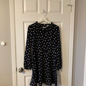 Loft Dress - NWT - Navy with white flower pattern